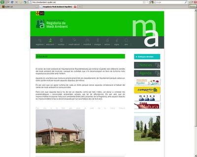 Noves webs de la Regidoria de Medi Ambient i la Casa de Natura.