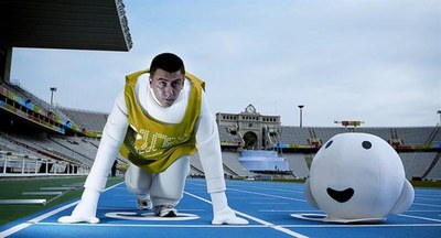 Juan Arias, del RUA, mascota del Campionat d'Europa d'Atletisme.