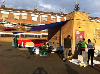 Els indignats del 15M acampen a la plaça del Molí.