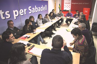 Primera reunió de treball de la nova executiva de la Federació del PSC  del Vallès Occidental Sud .