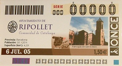 L’ONCE dedica el seu cupó a Ripollet.