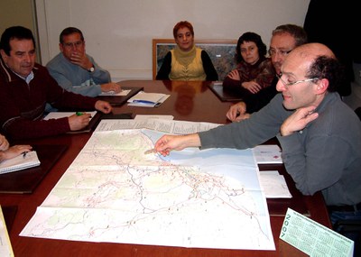 Primera reunió de la comissió per a la l'arribada del tren a Ripollet.