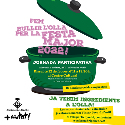 Aquest dissabte se celebra una Jornada participativa sobre la Festa Major 2022 per a entitats i associacions.