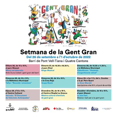 El Dia de la Gent Gran clou la segona setmana dedicada als "sèniors".