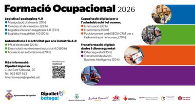 Ripollet impulsa la formació ocupacional el 2026 per millorar l’ocupabilitat i el talent local.