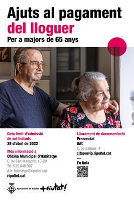 S'obre el termini per demanar ajuts de lloguer per a persones més grans de 65 anys.