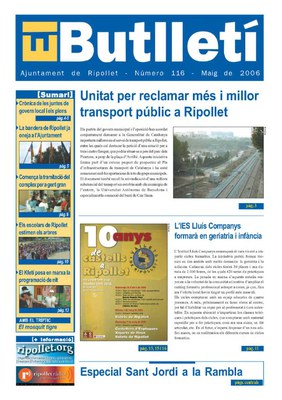 Butlletí número 116 (Maig 2006)