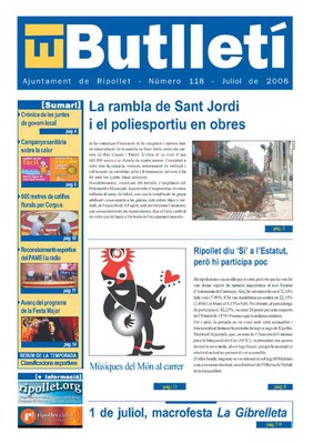 Butlletí número 118 (Juliol 2006)