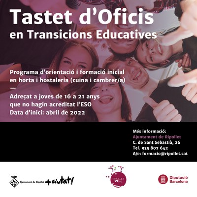 En marxa la 4a edició del programa per a joves Tastet d’oficis.