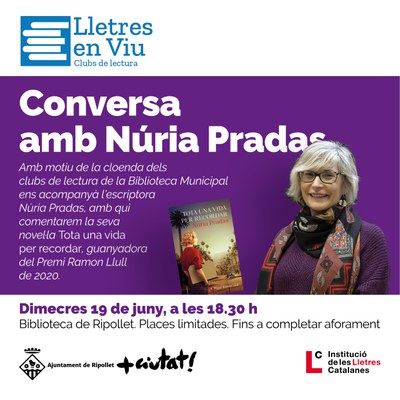 L’escriptora Núria Pradas visita la Biblioteca Municipal en la cloenda dels clubs de lectura.