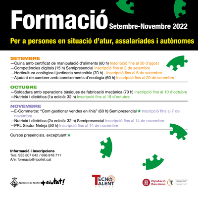 Oberta la inscripció  per a la nova oferta de formació ocupacional de Ripollet Impulsa.