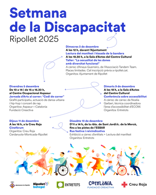 Ripollet celebra la Setmana de la Discapacitat amb un programa d’activitats per promoure la inclusió i l’autonomia.