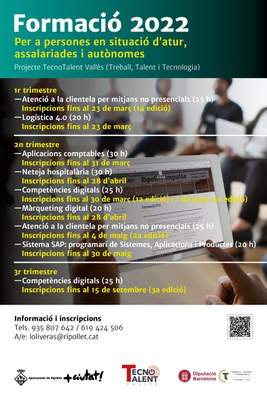Obren les inscripcions per a les formacions subvencionades del programa Tecno Talent Vallès.