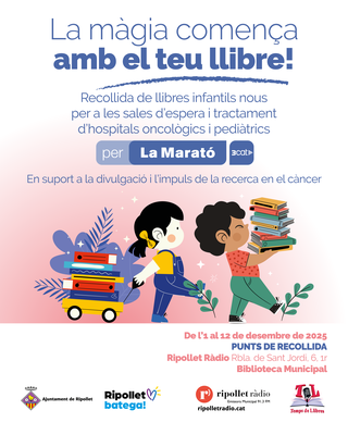Ripollet Ràdio organitza una recollida solidària de llibres per La Marató  de 3Cat.