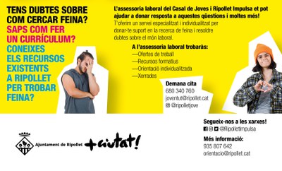 Nou servei d'assessories laborals per a joves.