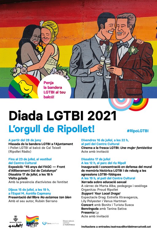 Cartell de la Diada LGTBI de Ripollet, amb el calendari d'actes.