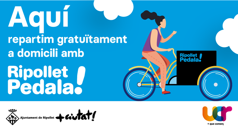 Cartell identificador dels comerços adherits al Ripollet Pedala! 