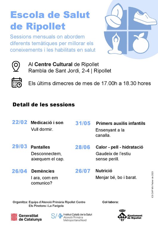 Cartell de l'Escola de Salut. ICS_EscolaSalutRipollet.jpeg